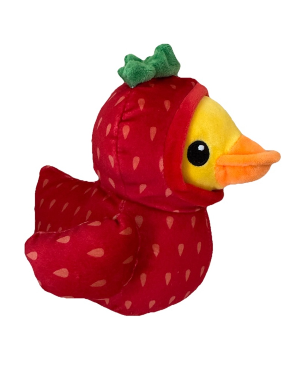 Plush Strawberry Duck Plush Toy - Red/Yellow 8” NEW